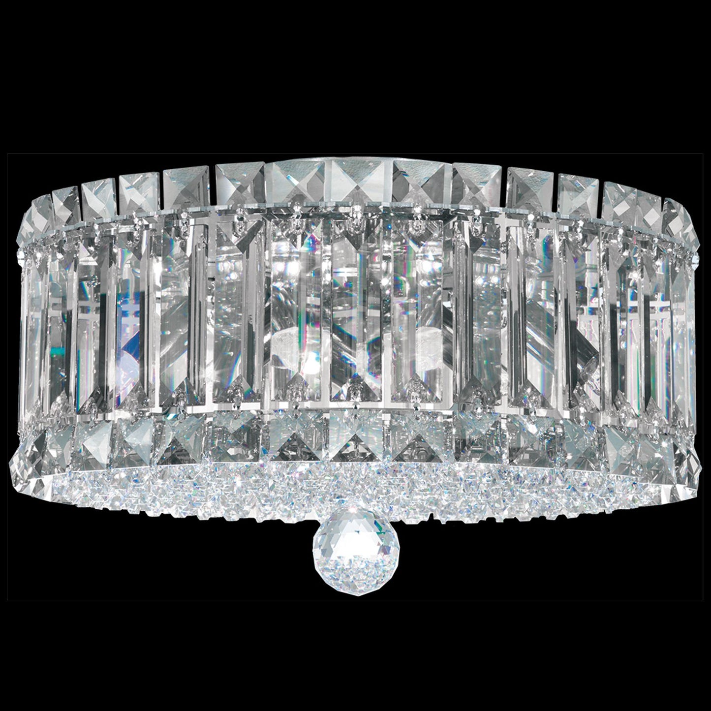 Plaza 7.5"H x 12"W 4-Light Crystal Flush Mount in Polished Stainl