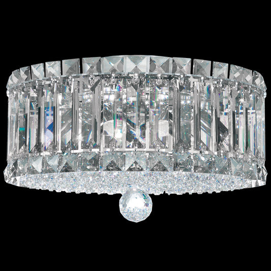 Plaza 7.5"H x 12"W 4-Light Crystal Flush Mount in Polished Stainl