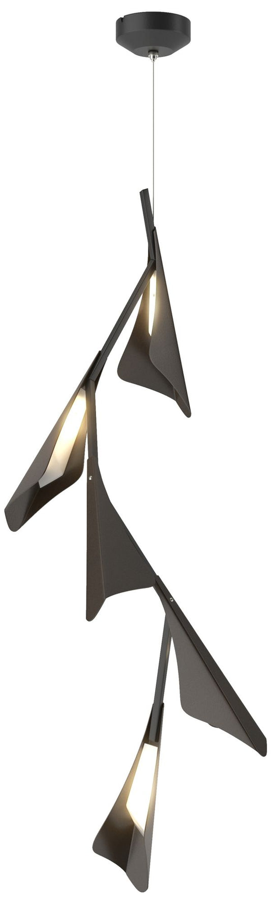 Plume 15"W 5-Light Oil Rubbed Bronze and Black Standard LED Pendant