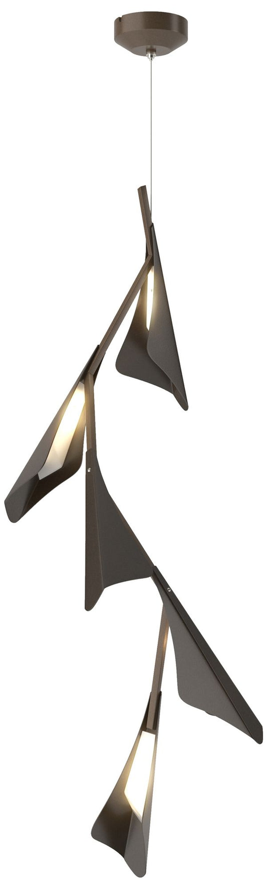 Plume 15"W 5-Light Oil Rubbed Bronze and Bronze Standard LED Pendant