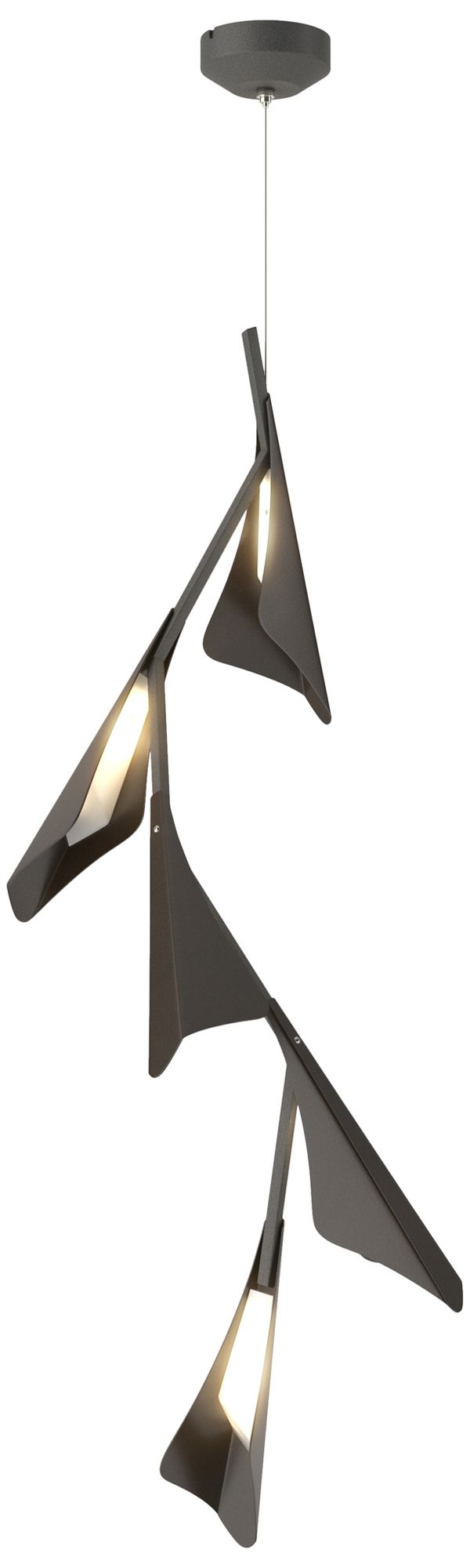 Plume 15"W 5-Light Oil Rubbed Bronze and Iron Standard LED Pendant