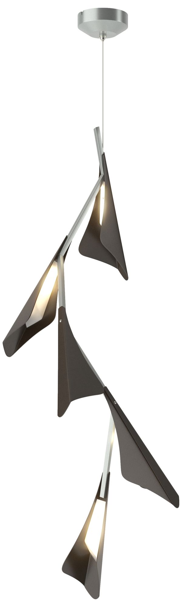 Plume 15"W 5-Light Oil Rubbed Bronze and  Standard LED Pendant