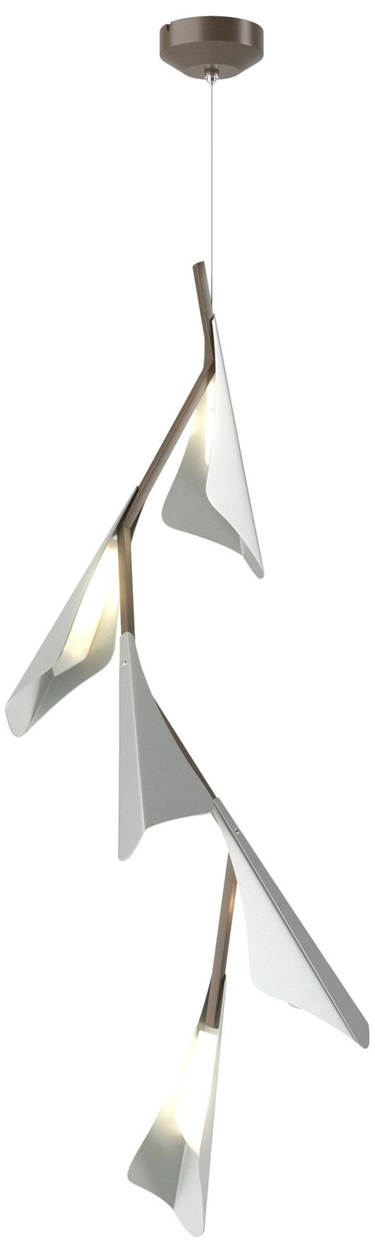 Plume 15"W 5-Light Vintage Platinum and Bronze Standard LED Pendant