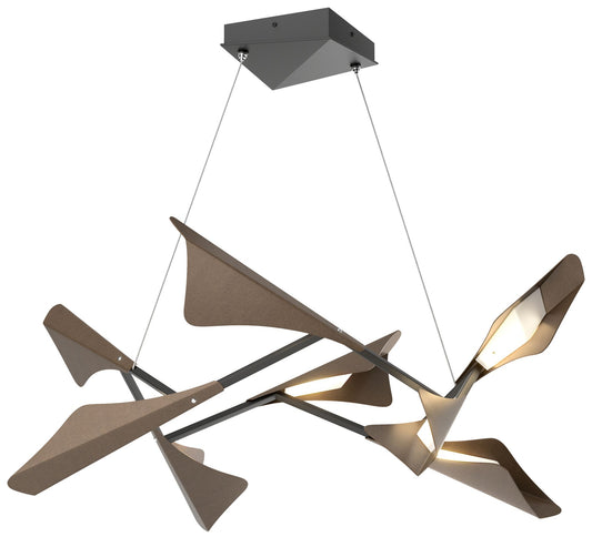 Plume 37.6"W 8-Light Bronze and Black Standard LED Pendant