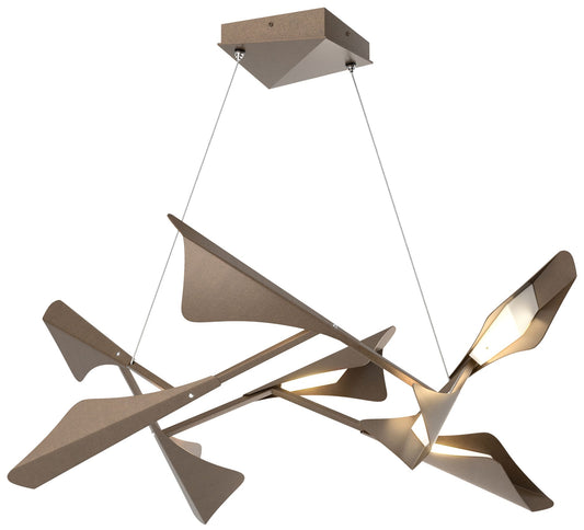 Plume 37.6"W 8-Light Bronze and Bronze Standard LED Pendant