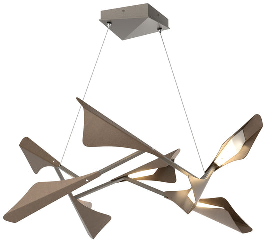 Plume 37.6"W 8-Light Bronze and Dark Smoke Standard LED Pendant