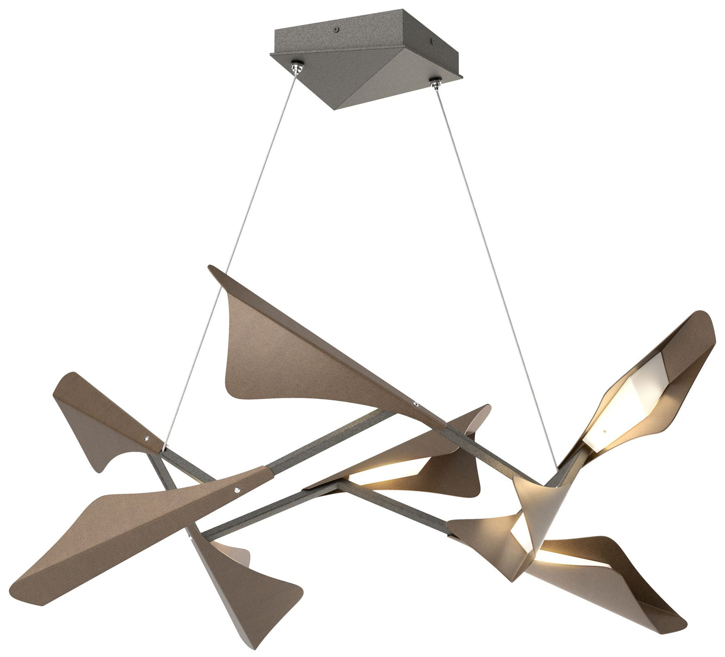 Plume 37.6"W 8-Light Bronze and Iron Standard LED Pendant