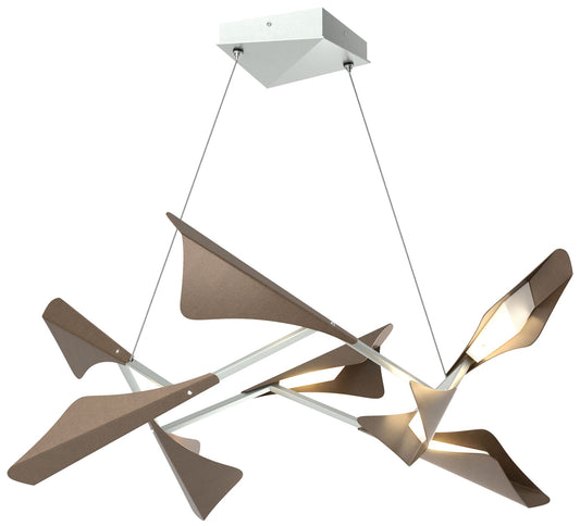 Plume 37.6"W 8-Light Bronze and Vintage Platinum Standard LED Pendant