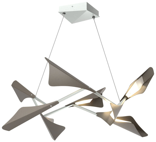 Plume 37.6"W 8-Light Dark Smoke and Vintage Platinum Standard LED Pend