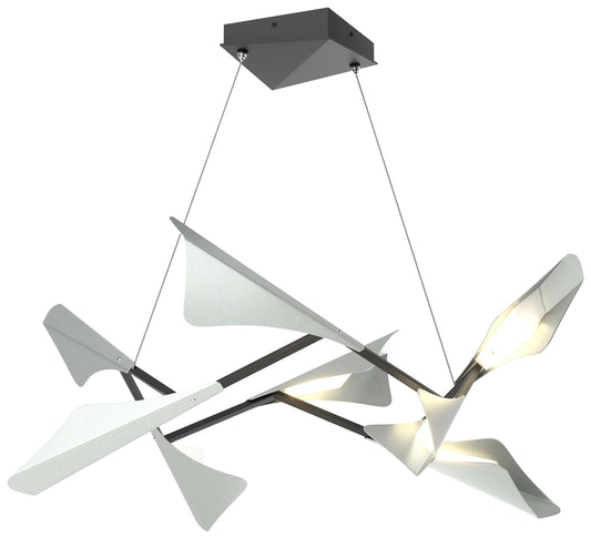 Plume 37.6"W 8-Light Vintage Platinum and Black Standard LED Pendant