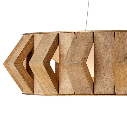 Plunge 30" Wide Brass Toffee Wood LED Chandelier