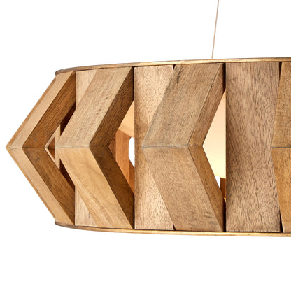 Plunge 30" Wide Brass Toffee Wood LED Chandelier