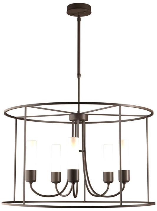 Portico Drum Outdoor Pendant - Bronze Finish - Opal Glass - Standard