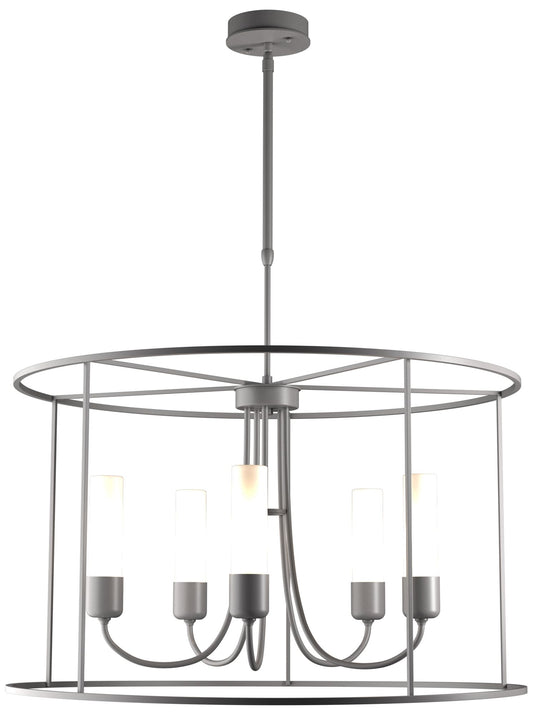 Portico Drum Outdoor Pendant - Steel Finish - Opal Glass - Standard