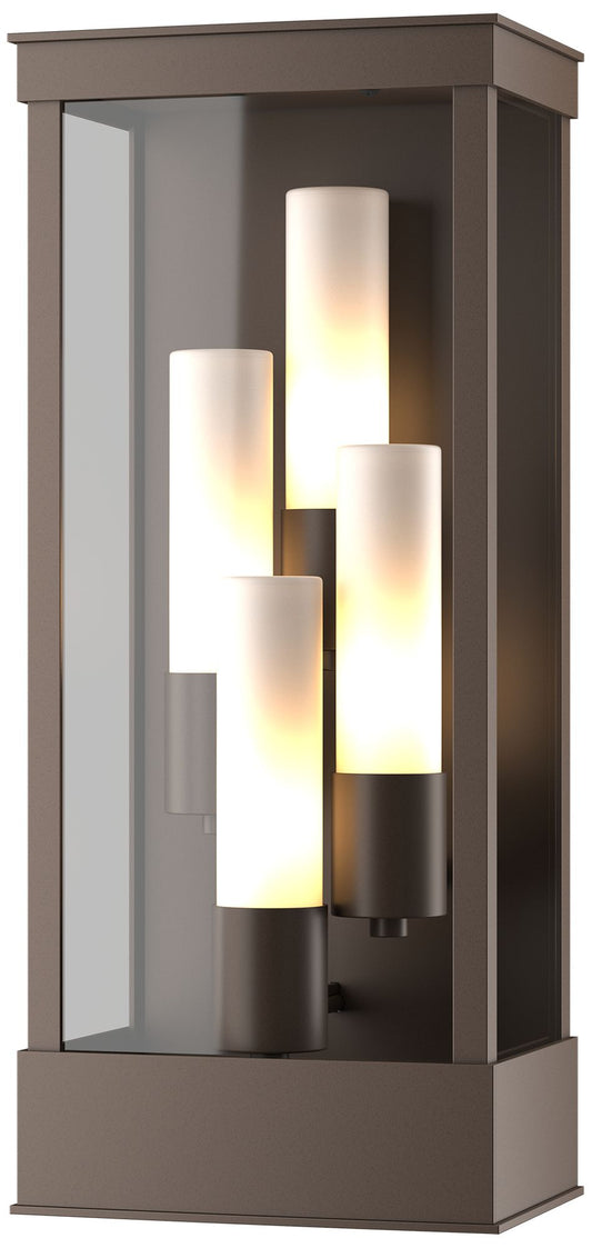 Portico Large Outdoor Sconce - Bronze Finish - Opal Glass