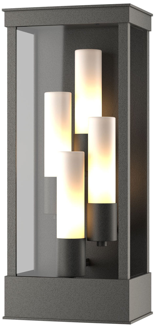 Portico Large Outdoor Sconce - Iron Finish - Opal Glass