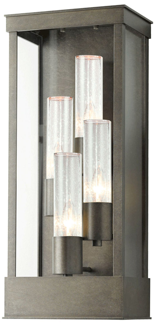 Portico Large Outdoor Sconce - Smoke Finish - Clear Glass