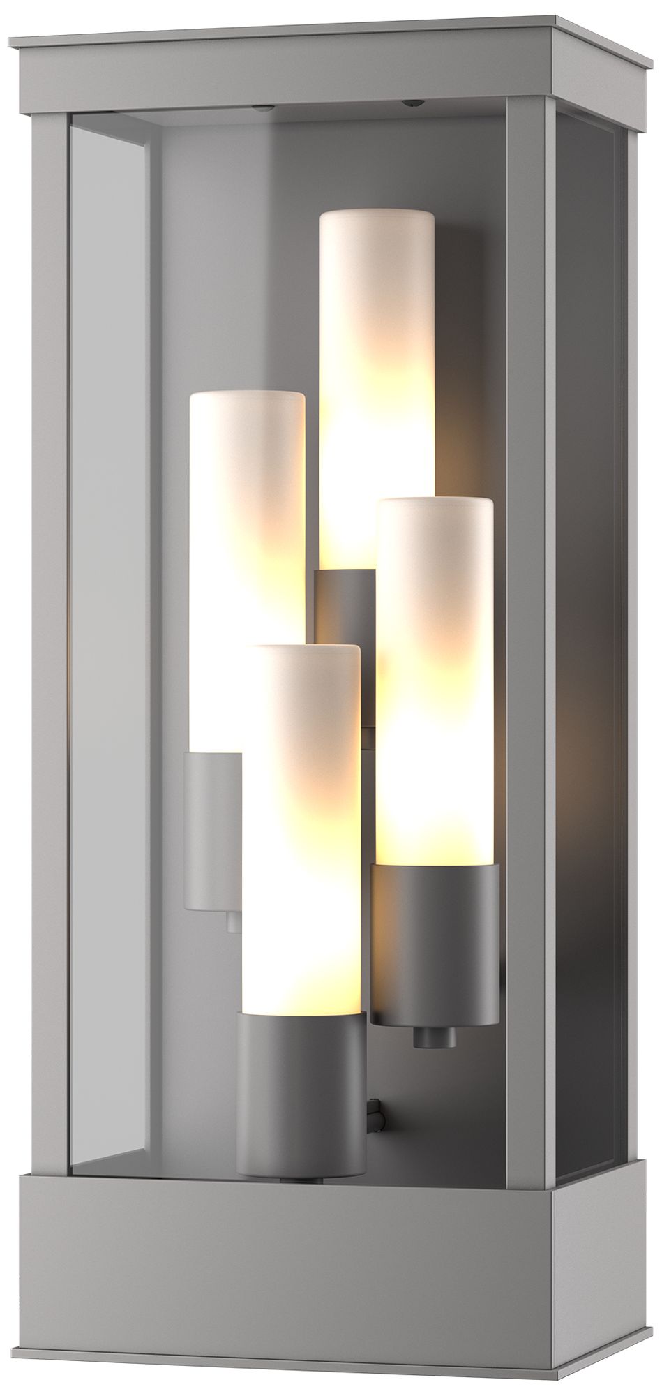 Portico Large Outdoor Sconce - Steel Finish - Opal Glass