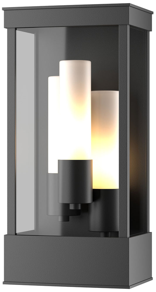 Portico Outdoor Sconce - Black Finish - Opal Glass