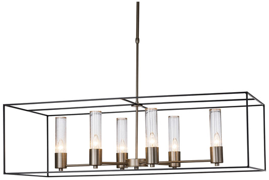 Portico Pendant - Gold - Smoke Accents - Clear Glass - Standard Height