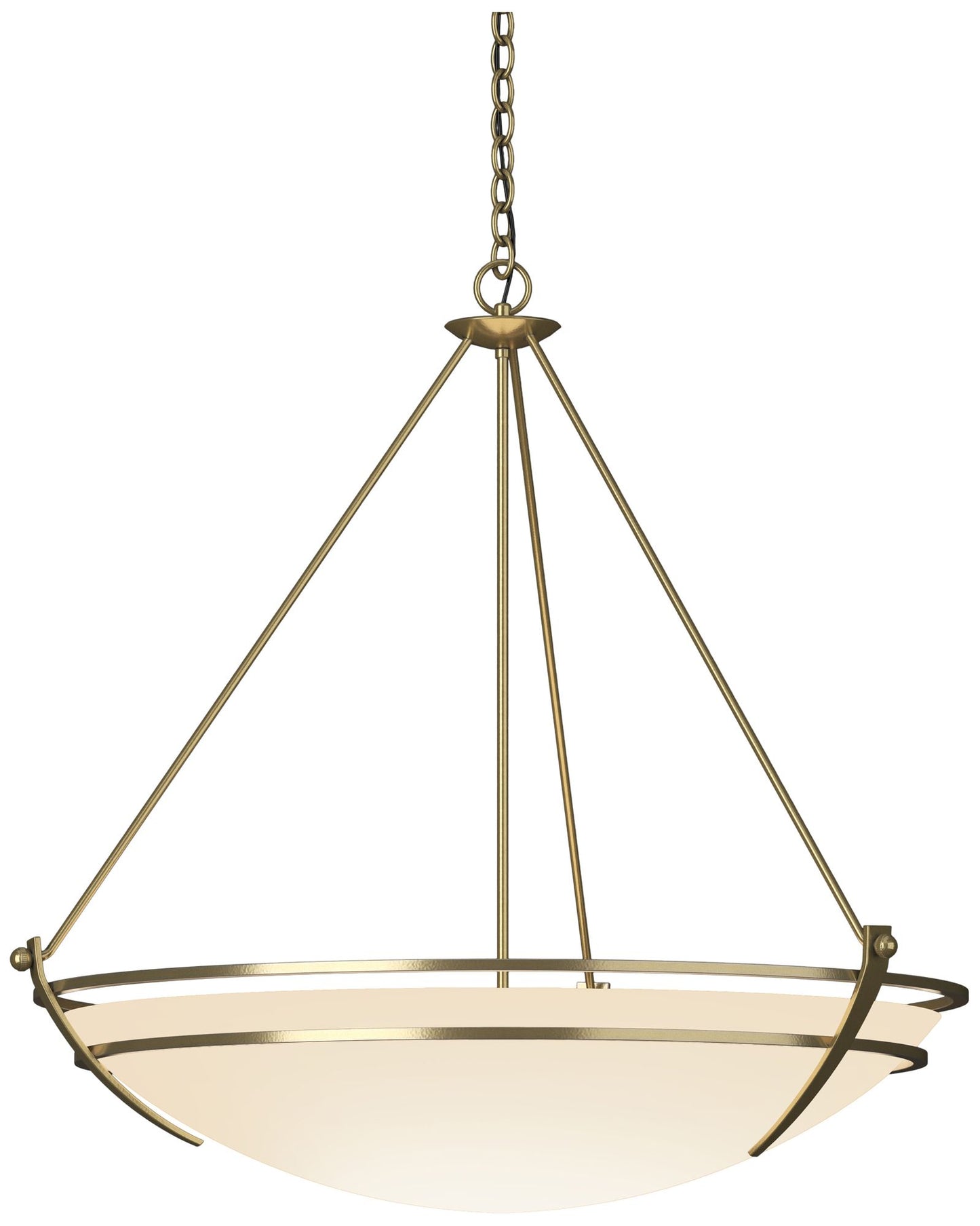 Presidio Tryne 35.1"W Large Scale Modern Brass Pendant w/ Opal Glass S