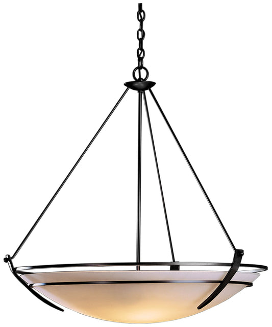 Presidio Tryne Large Scale Pendant with Chain - Black Finish - Opal Glass