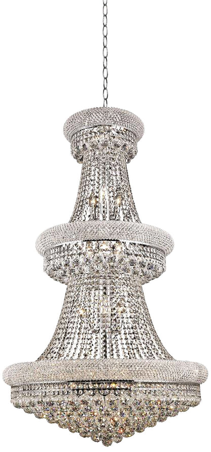 Primo 30" Wide Chrome and Clear Crystal Chandelier