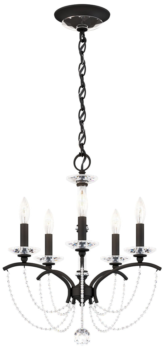 Priscilla 22"H x 18"W 5-Light Crystal Chandelier in Black