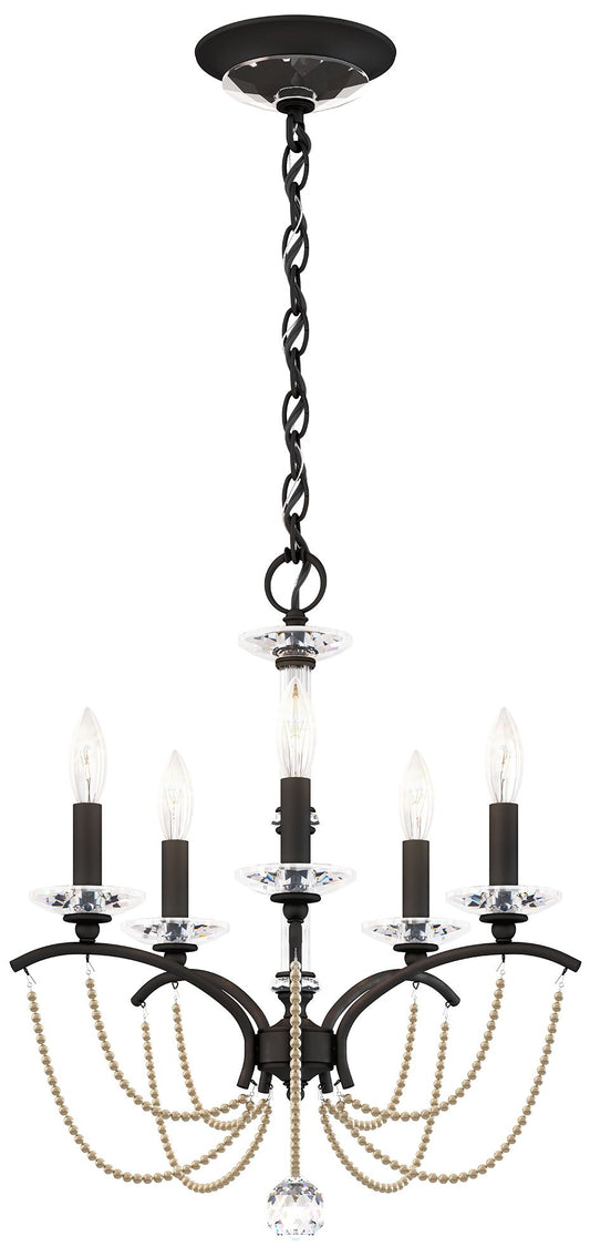 Priscilla 22"H x 18"W 5-Light Crystal Chandelier in Black