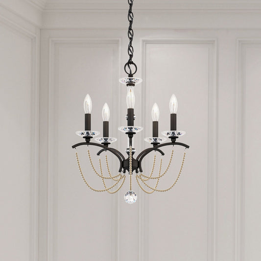 Priscilla 22"H x 18"W 5-Light Crystal Chandelier in Black