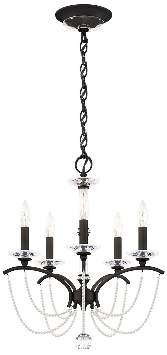 Priscilla 22"H x 18"W 5-Light Crystal Chandelier in Black