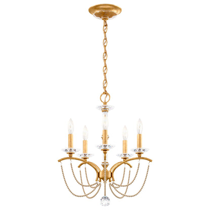Priscilla 22"H x 18"W 5-Light Crystal Chandelier in Heirloom Gold