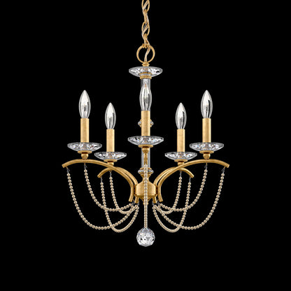 Priscilla 22"H x 18"W 5-Light Crystal Chandelier in Heirloom Gold