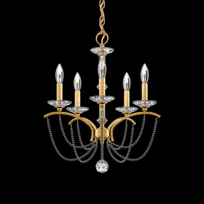 Priscilla 22"H x 18"W 5-Light Crystal Chandelier in Heirloom Gold
