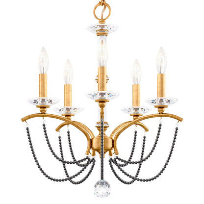 Priscilla 22"H x 18"W 5-Light Crystal Chandelier in Heirloom Gold