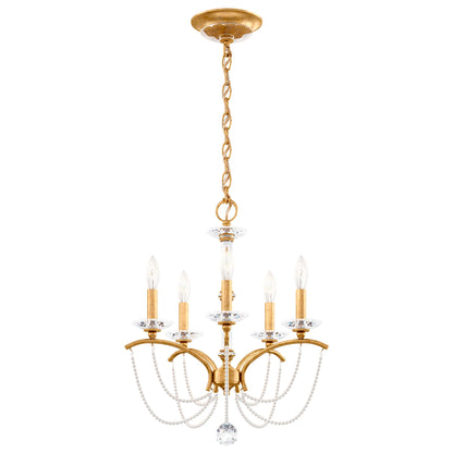 Priscilla 22"H x 18"W 5-Light Crystal Chandelier in Heirloom Gold
