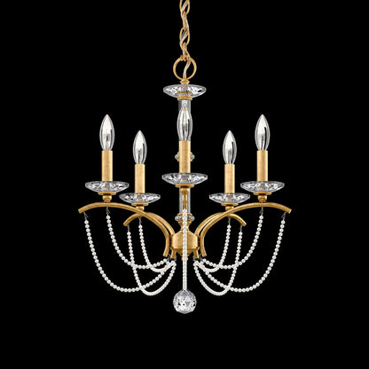Priscilla 22"H x 18"W 5-Light Crystal Chandelier in Heirloom Gold