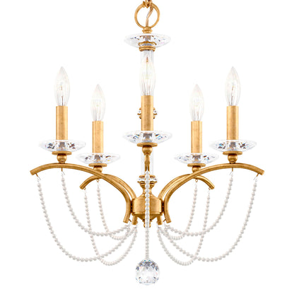 Priscilla 22"H x 18"W 5-Light Crystal Chandelier in Heirloom Gold