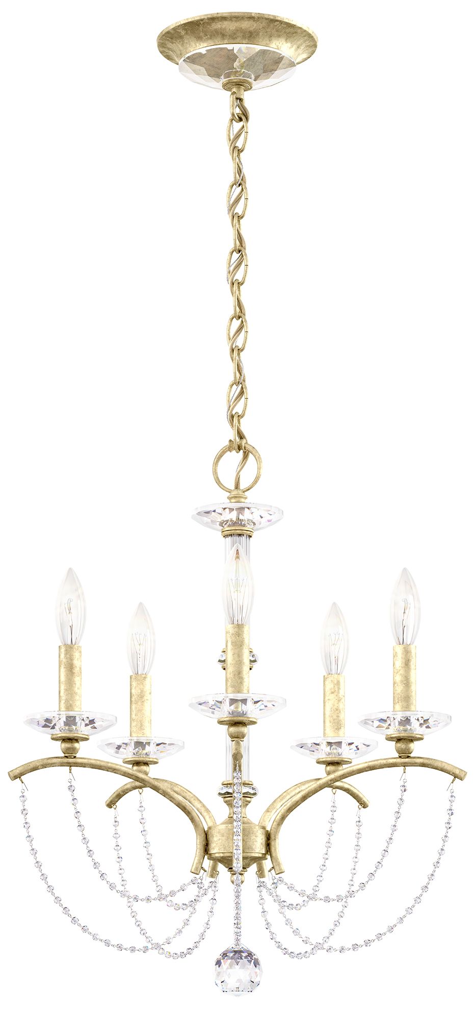 Priscilla 22"H x 18"W 5-Light Crystal Chandelier in Heirloom Silv