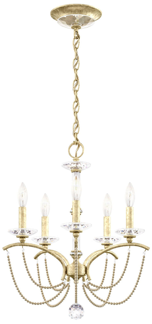 Priscilla 22"H x 18"W 5-Light Crystal Chandelier in Heirloom Silv