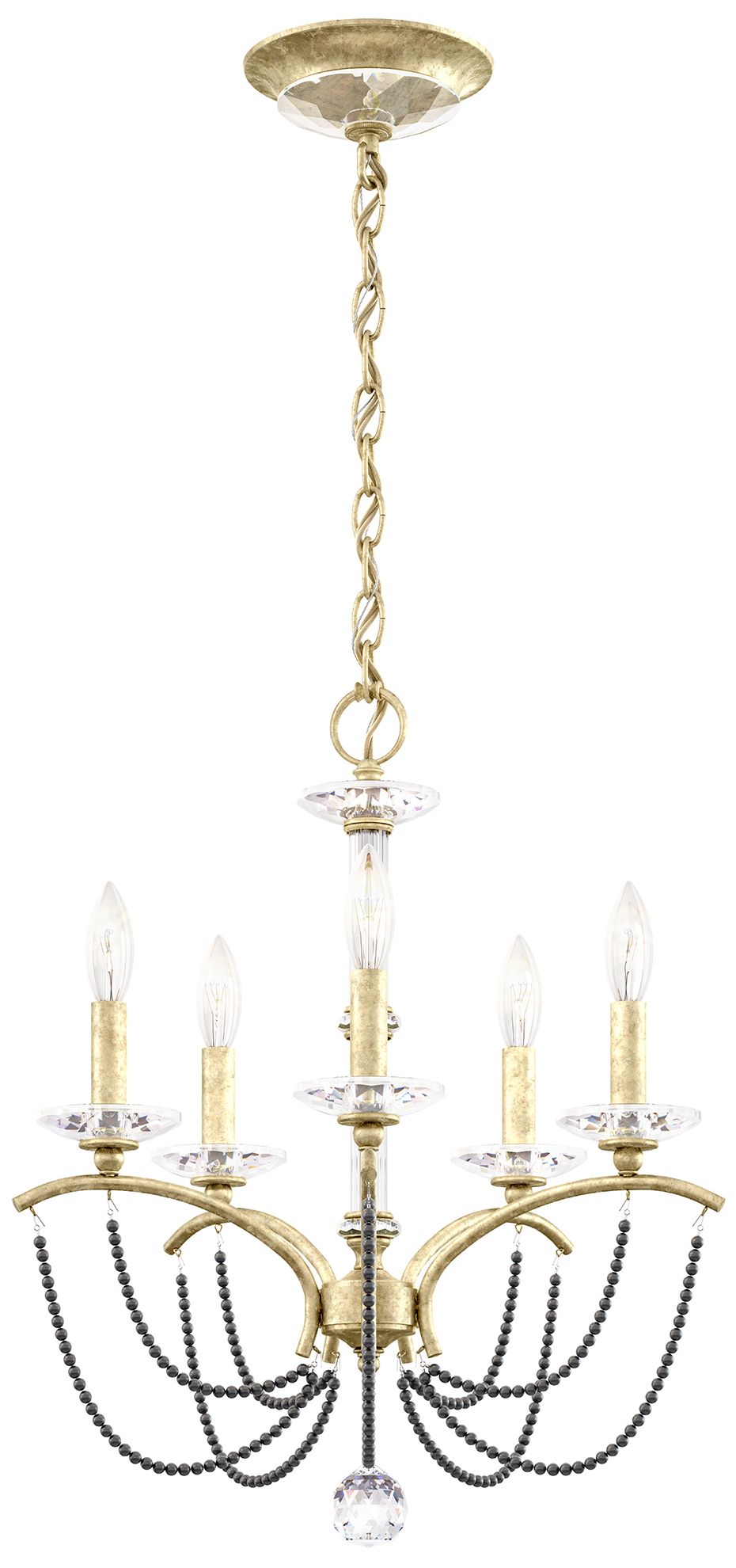 Priscilla 22"H x 18"W 5-Light Crystal Chandelier in Heirloom Silv