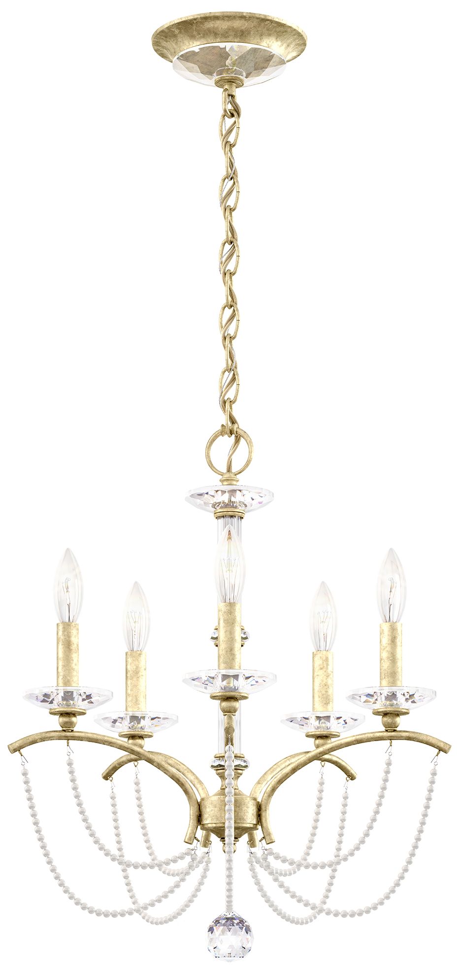 Priscilla 22"H x 18"W 5-Light Crystal Chandelier in Heirloom Silv