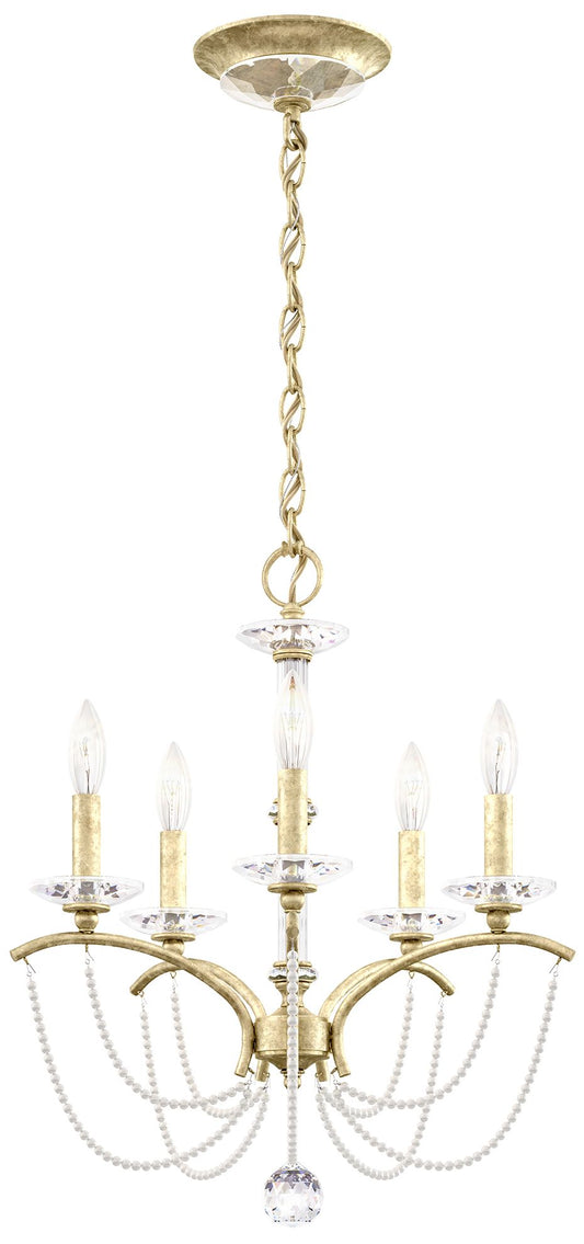 Priscilla 22"H x 18"W 5-Light Crystal Chandelier in Heirloom Silv