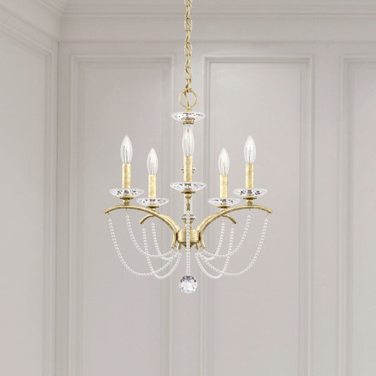 Priscilla 22"H x 18"W 5-Light Crystal Chandelier in Heirloom Silv