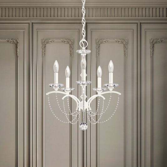 Priscilla 22"H x 18"W 5-Light Crystal Chandelier in White