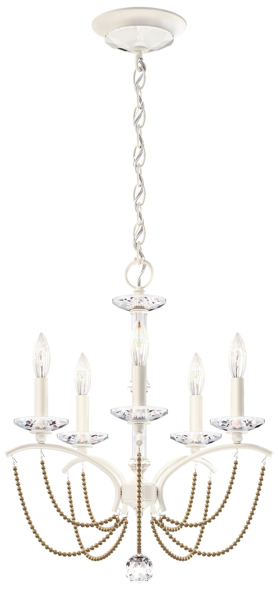 Priscilla 22"H x 18"W 5-Light Crystal Chandelier in White