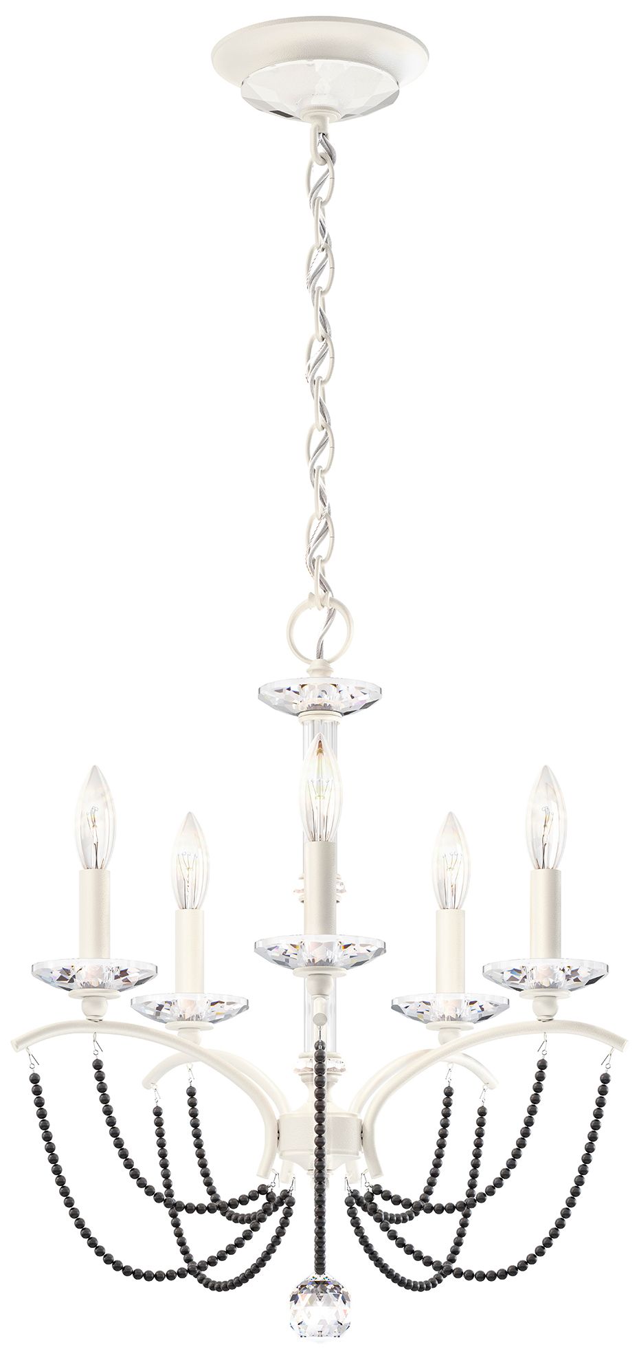 Priscilla 22"H x 18"W 5-Light Crystal Chandelier in White