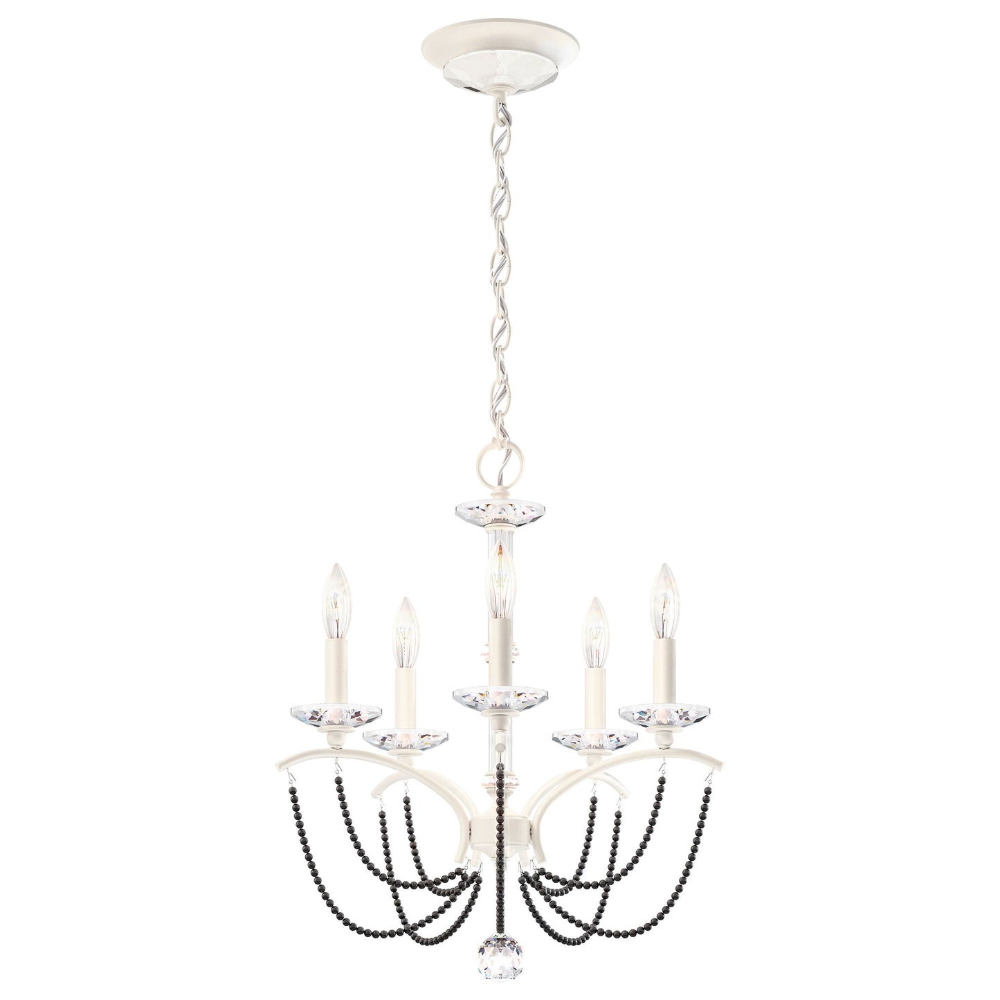 Priscilla 22"H x 18"W 5-Light Crystal Chandelier in White
