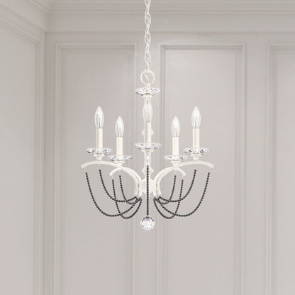 Priscilla 22"H x 18"W 5-Light Crystal Chandelier in White