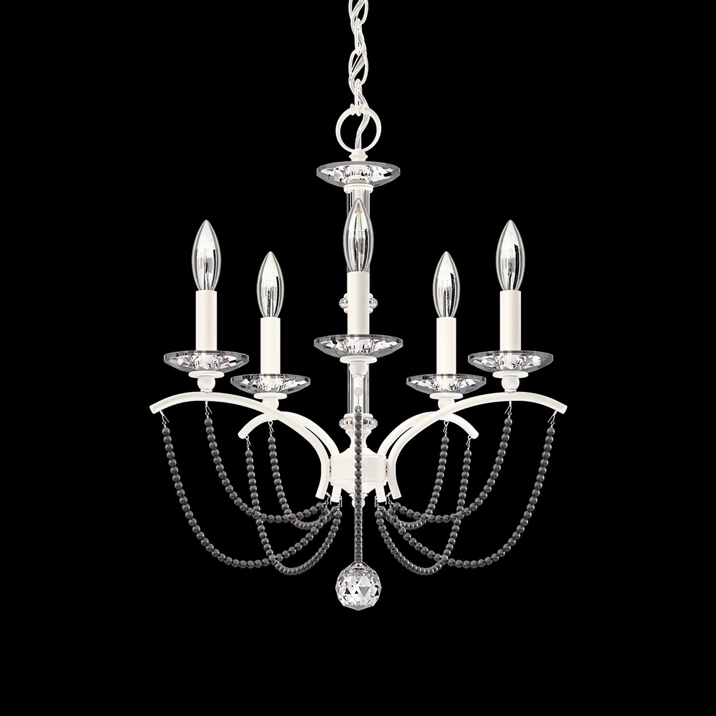 Priscilla 22"H x 18"W 5-Light Crystal Chandelier in White